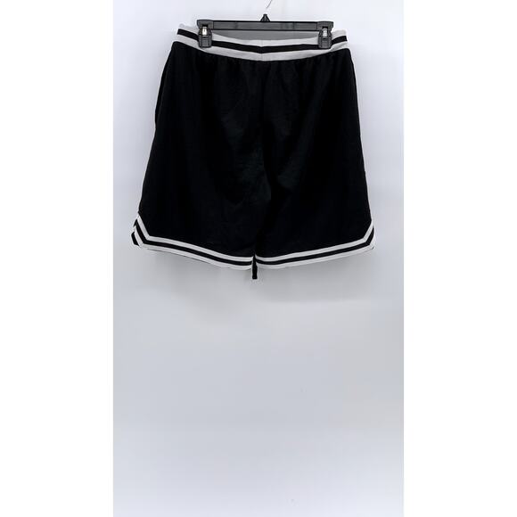 UNBRANDED Men's Black-White Mesh Drawstring Active Basketball Shorts SZ S - Picture 2 of 8